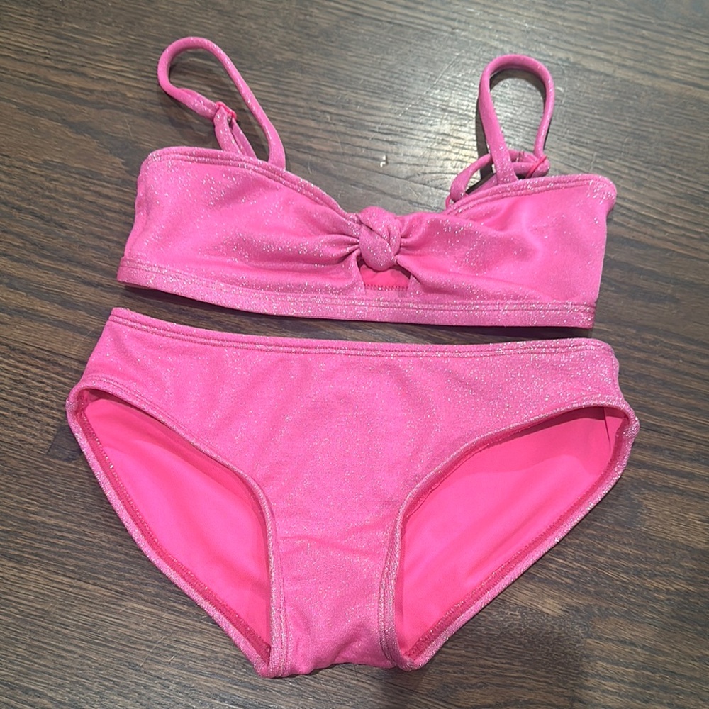 Art Class Pink Glitter Bikini Set sz M